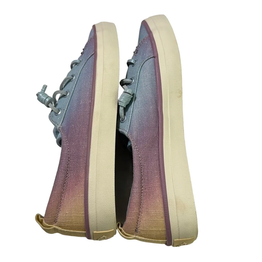 Sperry Crest Vibe Textile Sneakers Gradient Purple Blue Yellow Women Size 7.5M
